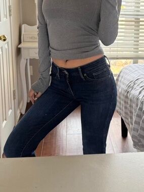 Levi's Dark Wash Slim Straight Jeans (26)